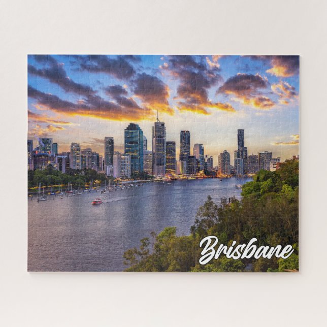 Sunset Over Brisbane, Australia Jigsaw Puzzle (Horizontal)