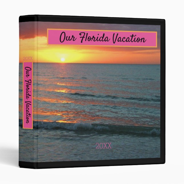 Sunset Over Calm Ocean Water Florida Gulf Coast Binder (Front/Spine)