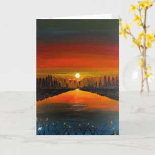 Sunset over Canyon Lake Painting by Alfred Fox Card