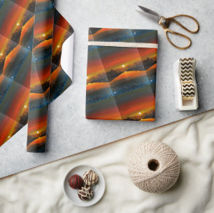 Sunset over Canyon Lake Painting by Alfred Fox Wrapping Paper