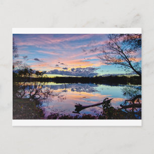 sunset over catawba river in north carolina postcard