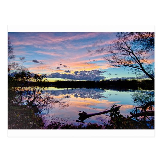 sunset over catawba river in north carolina postcard