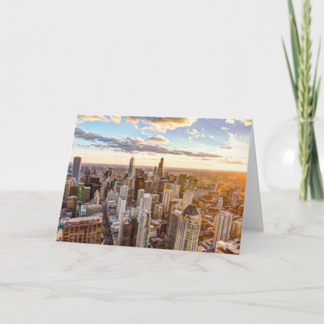 Sunset Over Chicago Card (Front)