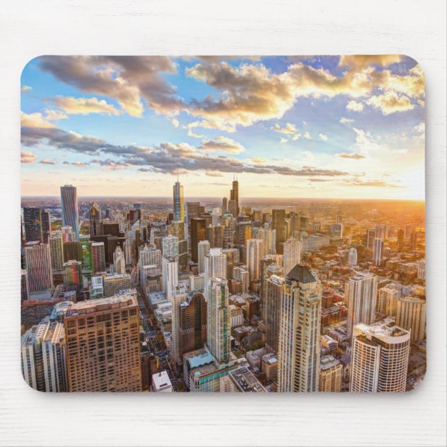 Sunset Over Chicago Mouse Pad (Front)