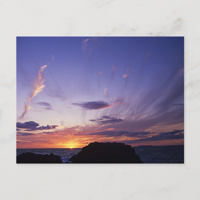 Sunset over Cornwall's Atlantic Ocean Postcard (Front)