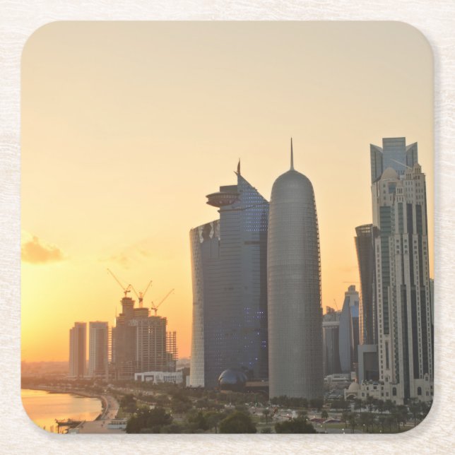Sunset over Doha, Qatar coaster (Front)