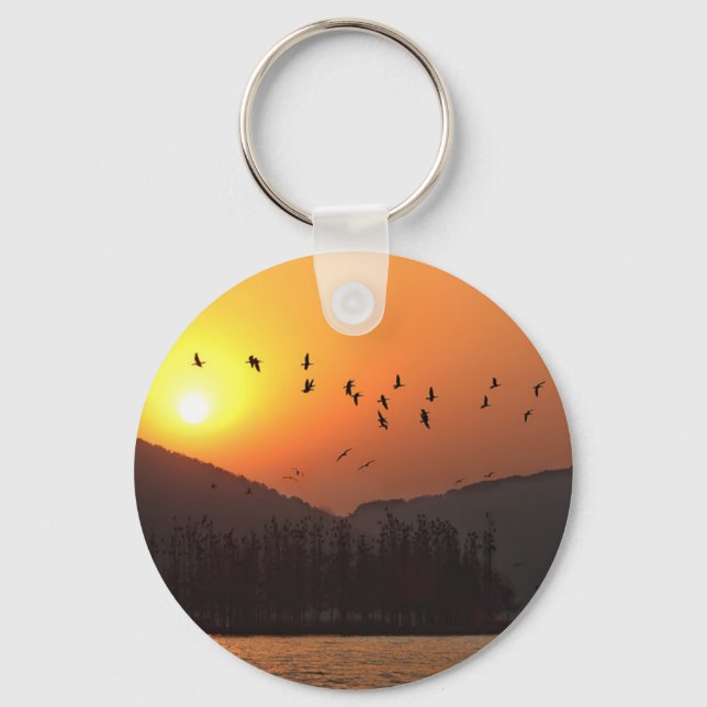 Sunset Over East Lake Keychain (Front)