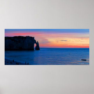 Sunset over Etretat Poster