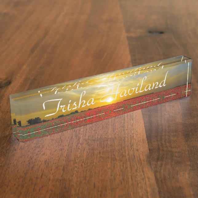 Sunset over Field Desk Nameplate - HAMbyWG (Side)