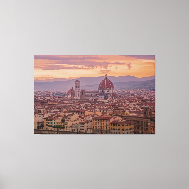 Sunset over Florence, Italy Canvas Print (Front)