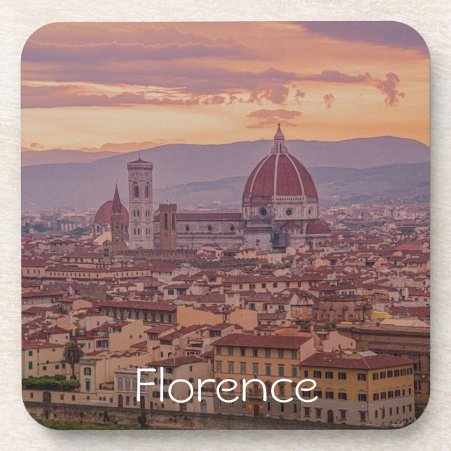 Sunset over Florence, Italy Coaster (Front)