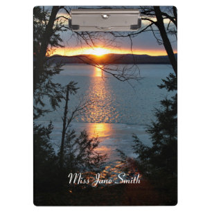 Sunset Over Forest Lake Clipboard