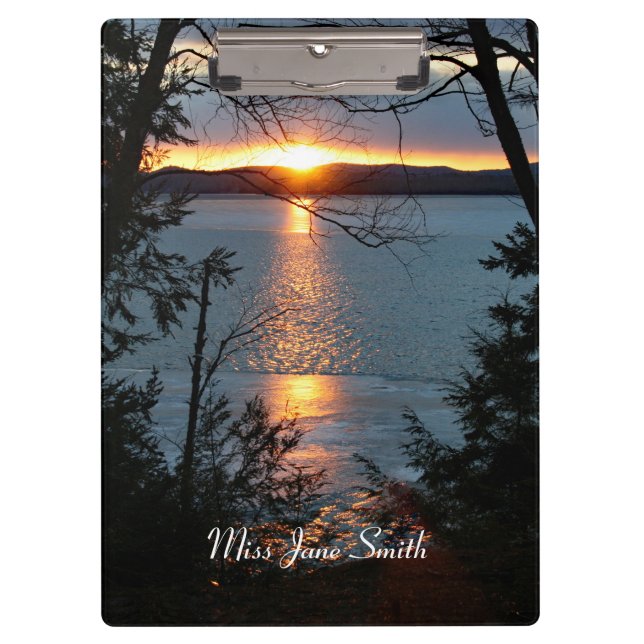 Sunset Over Forest Lake Clipboard (Front)