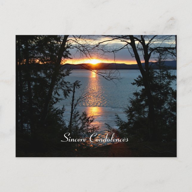 Sunset Over Forest Lake Postcard (Front)