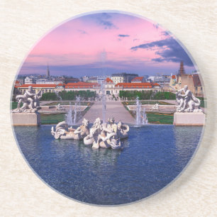 Sunset over fountain in Vienna Coaster