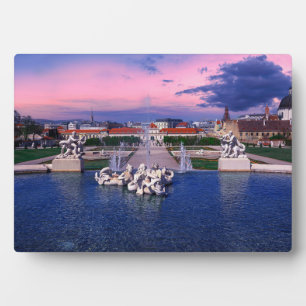 Sunset over fountain in Vienna Plaque
