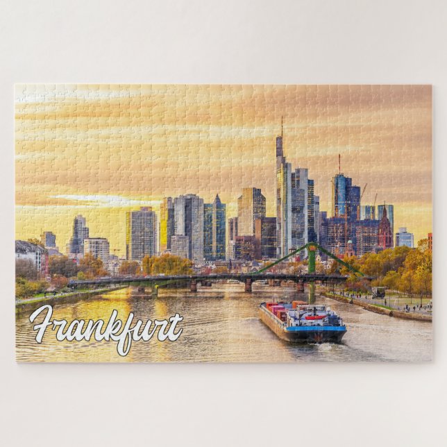 Sunset Over Frankfurt, Germany Jigsaw Puzzle (Horizontal)