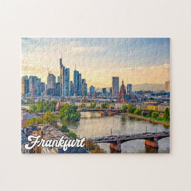 Sunset Over Frankfurt, Germany Jigsaw Puzzle (Horizontal)
