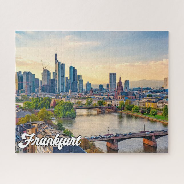 Sunset Over Frankfurt, Germany Jigsaw Puzzle (Horizontal)