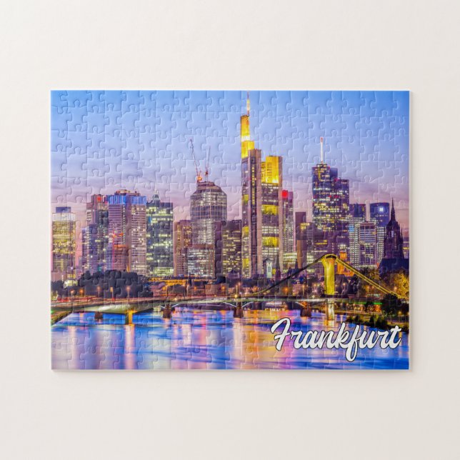 Sunset Over Frankfurt, Germany Jigsaw Puzzle (Horizontal)