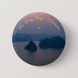 Sunset over Halong Bay - Vietnam, Asia 2 Inch Round Button