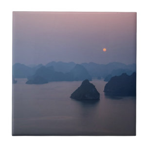 Sunset over Halong Bay - Vietnam, Asia Tile