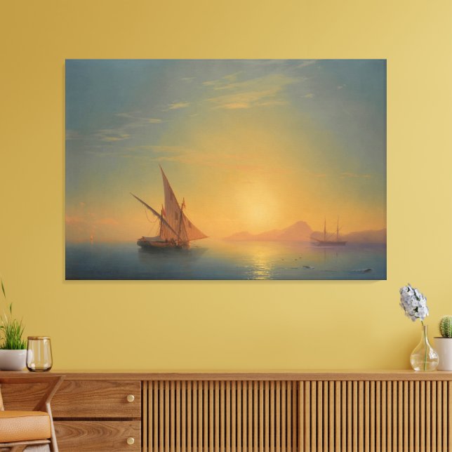 Sunset Over Ischia Canvas Print (Insitu(LivingRoom))