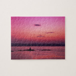 Sunset over Isle of Skye, from Mallaig, Jigsaw Puzzle