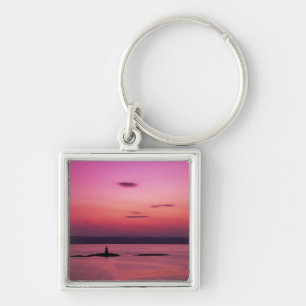 Sunset over Isle of Skye, from Mallaig, Keychain