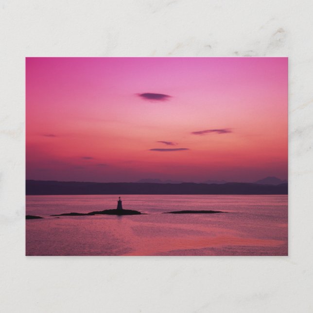 Sunset over Isle of Skye, from Mallaig, Postcard (Front)