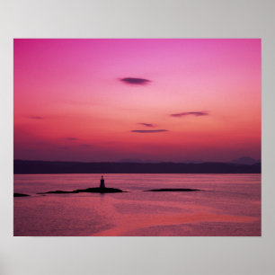 Sunset over Isle of Skye, from Mallaig, Poster