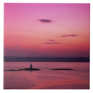 Sunset over Isle of Skye, from Mallaig, Tile