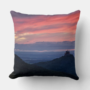 Sunset over Lake Alpsee and surrounding mountains  Throw Pillow