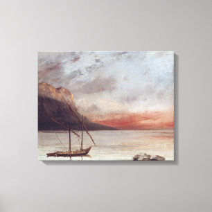 Sunset over Lake Leman, 1874 Canvas Print