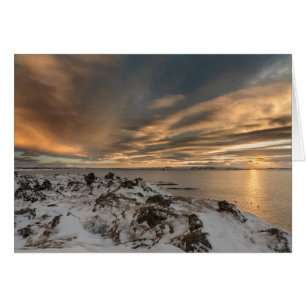 Sunset over lake Myvatn, Iceland