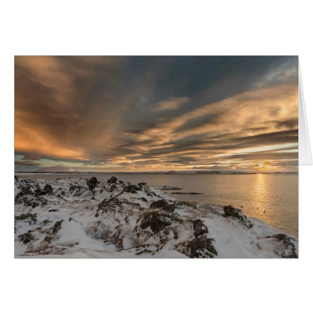 Sunset over lake Myvatn, Iceland (Front Horizontal)