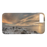 Sunset over lake Myvatn, Iceland