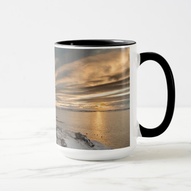 Sunset over lake Myvatn, Iceland Mug (Right)