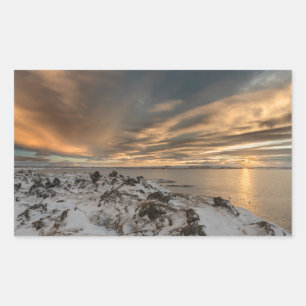 Sunset over lake Myvatn, Iceland Sticker