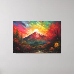 Sunset over Landscape Canvas Print