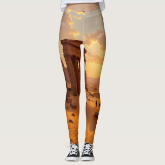 Sunset over Lost Temple Leggings Tights