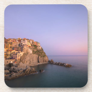 Sunset over Manarola village in Cinque Terre Coaster