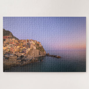 Sunset over Manarola village in Cinque Terre Jigsaw Puzzle