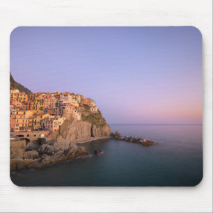 Sunset over Manarola village in Cinque Terre Mouse Pad