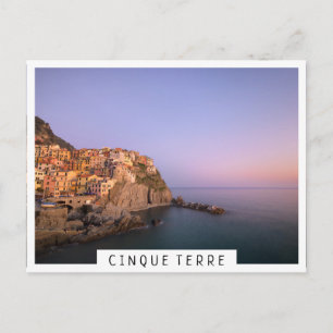 Sunset over Manarola village in Cinque Terre Postcard