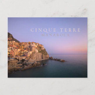 Sunset over Manarola village in Cinque Terre Postcard