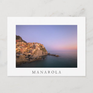 Sunset over Manarola village in Cinque Terre Postcard