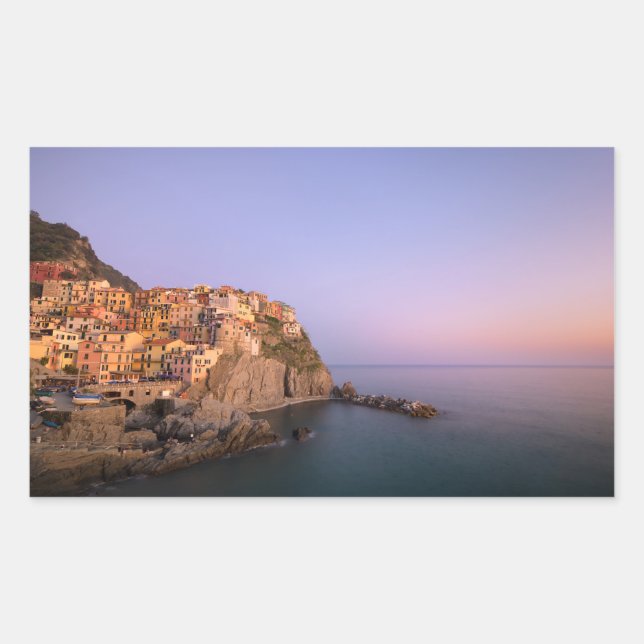 Sunset over Manarola village in Cinque Terre Sticker (Front)