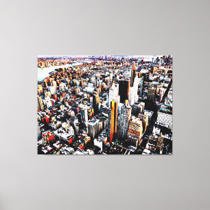 Sunset over Manhattan Canvas Print