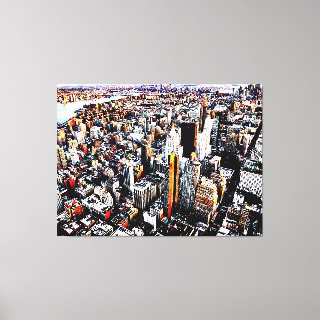 Sunset over Manhattan Canvas Print (Front)